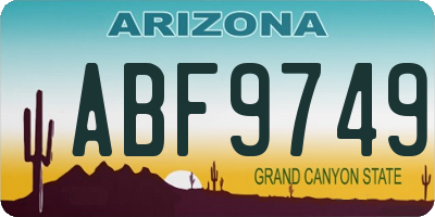AZ license plate ABF9749