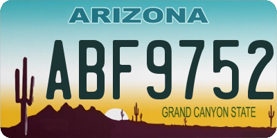 AZ license plate ABF9752