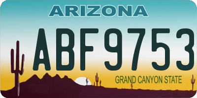 AZ license plate ABF9753