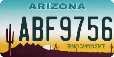 AZ license plate ABF9756