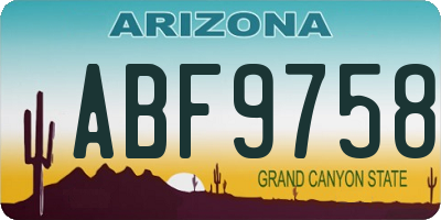AZ license plate ABF9758