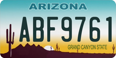 AZ license plate ABF9761