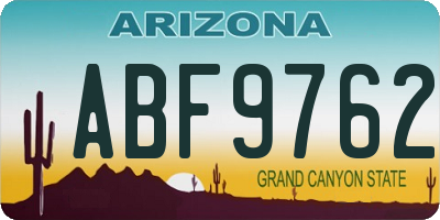 AZ license plate ABF9762
