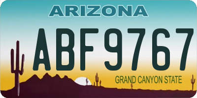 AZ license plate ABF9767