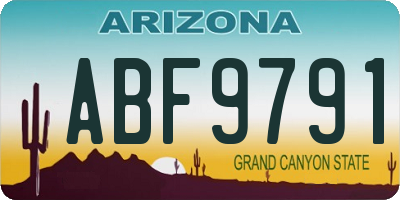AZ license plate ABF9791