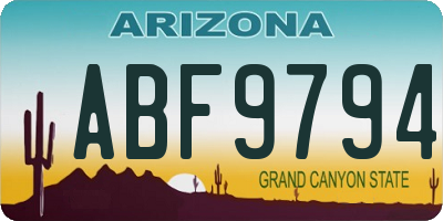 AZ license plate ABF9794