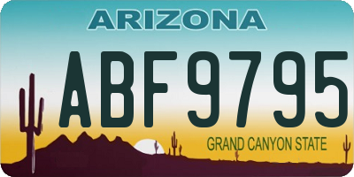 AZ license plate ABF9795