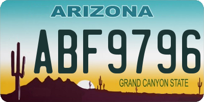 AZ license plate ABF9796