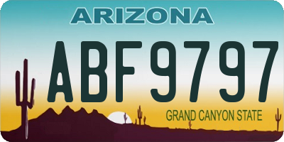 AZ license plate ABF9797