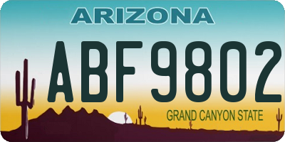 AZ license plate ABF9802
