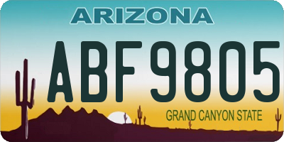 AZ license plate ABF9805