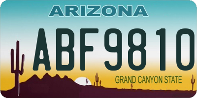 AZ license plate ABF9810