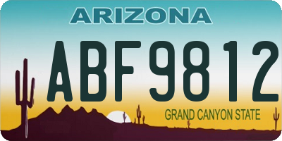 AZ license plate ABF9812