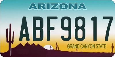 AZ license plate ABF9817