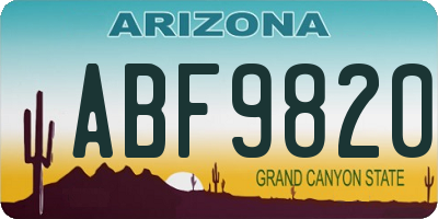 AZ license plate ABF9820