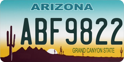 AZ license plate ABF9822