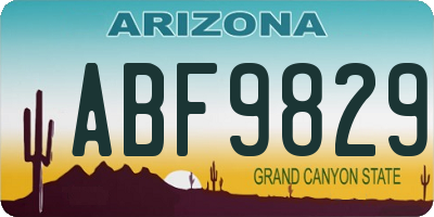 AZ license plate ABF9829