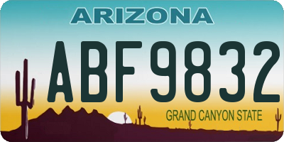 AZ license plate ABF9832