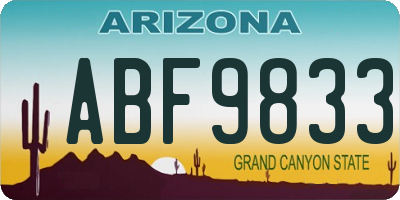 AZ license plate ABF9833