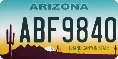 AZ license plate ABF9840
