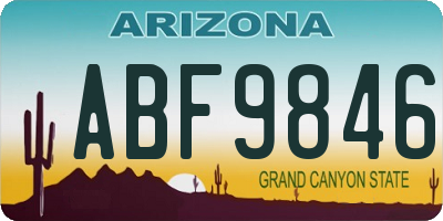 AZ license plate ABF9846