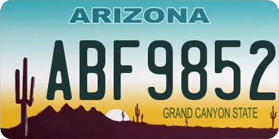 AZ license plate ABF9852