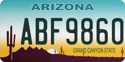 AZ license plate ABF9860