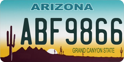 AZ license plate ABF9866