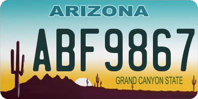 AZ license plate ABF9867