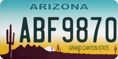 AZ license plate ABF9870