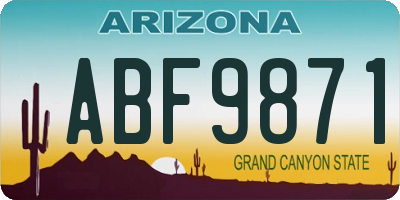 AZ license plate ABF9871