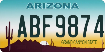 AZ license plate ABF9874