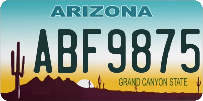 AZ license plate ABF9875