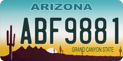 AZ license plate ABF9881