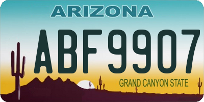 AZ license plate ABF9907