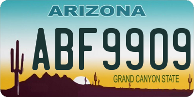 AZ license plate ABF9909