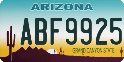 AZ license plate ABF9925
