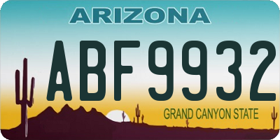 AZ license plate ABF9932