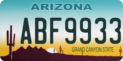 AZ license plate ABF9933