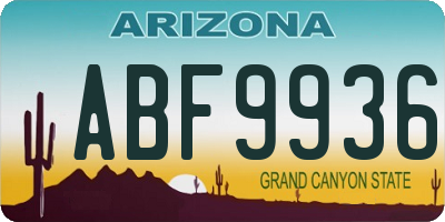 AZ license plate ABF9936