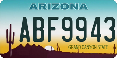 AZ license plate ABF9943