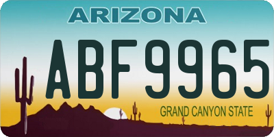 AZ license plate ABF9965
