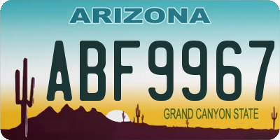 AZ license plate ABF9967