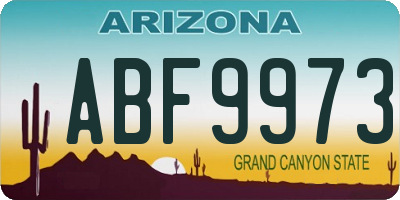 AZ license plate ABF9973