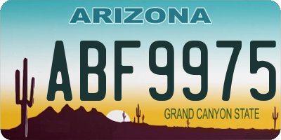 AZ license plate ABF9975