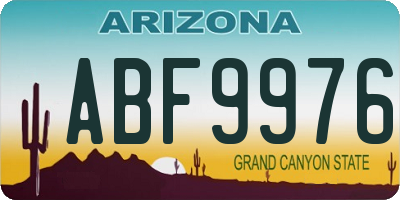 AZ license plate ABF9976