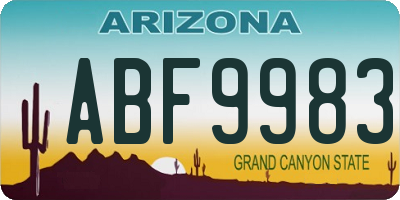 AZ license plate ABF9983