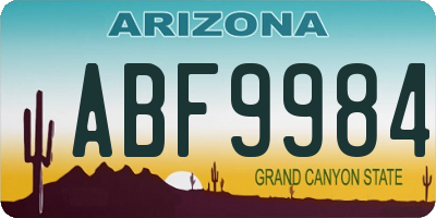AZ license plate ABF9984