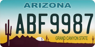 AZ license plate ABF9987