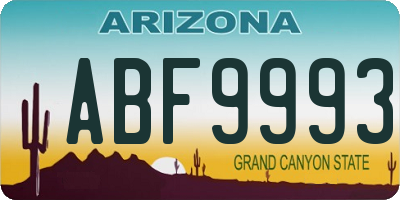 AZ license plate ABF9993
